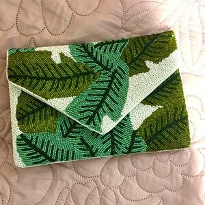 Green and whits purse